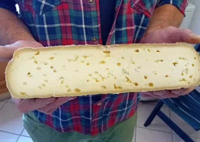 Formaggio nelle mani di Pietro
